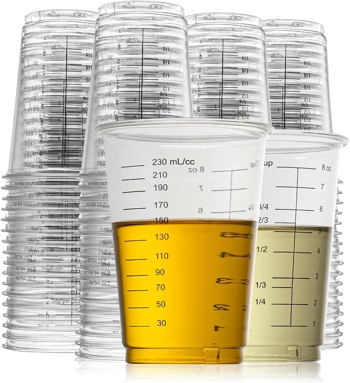Prestee Disposable Measuring Cups (8 oz, 50 pack)