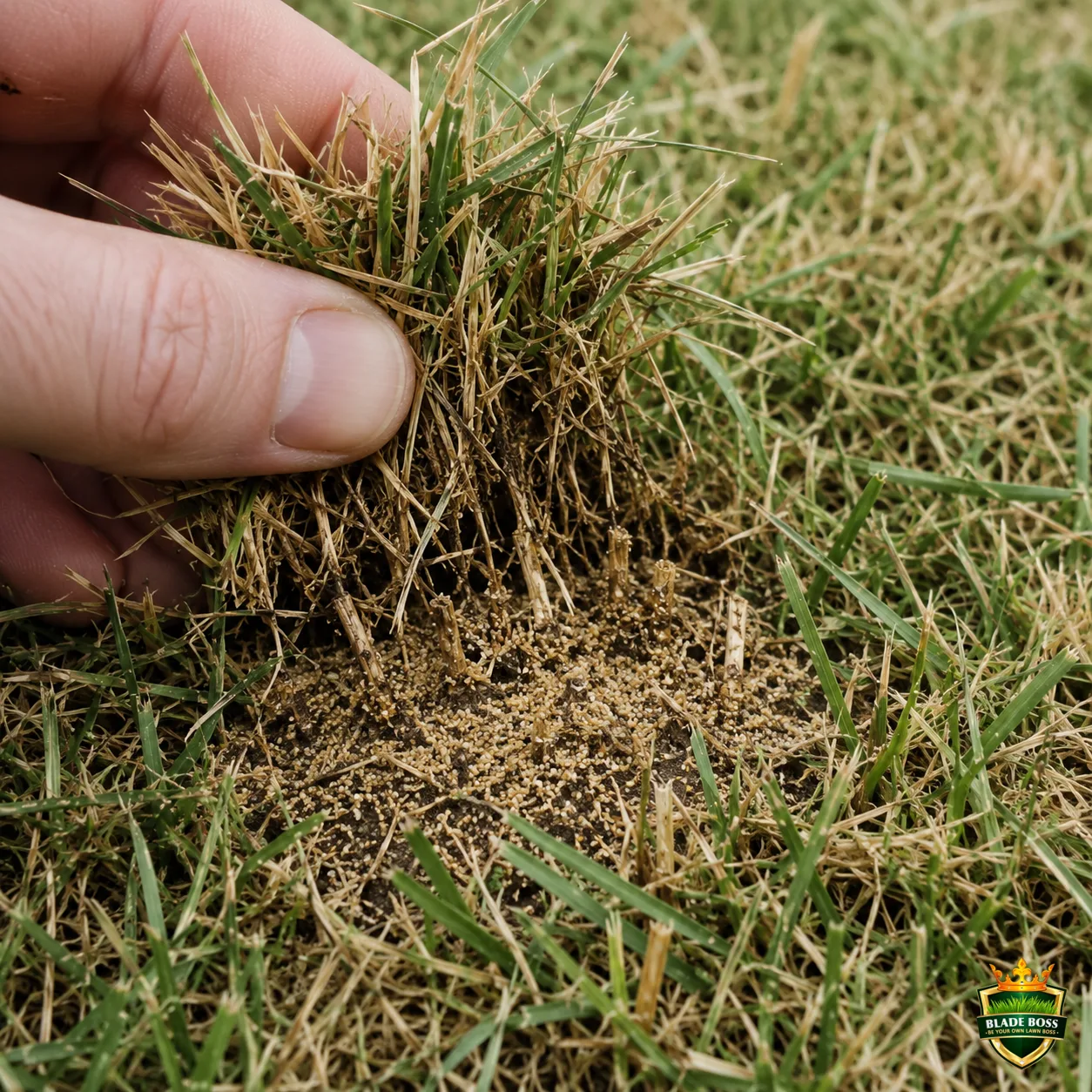 Billbugs lawn pest identification photo, close-up in turf