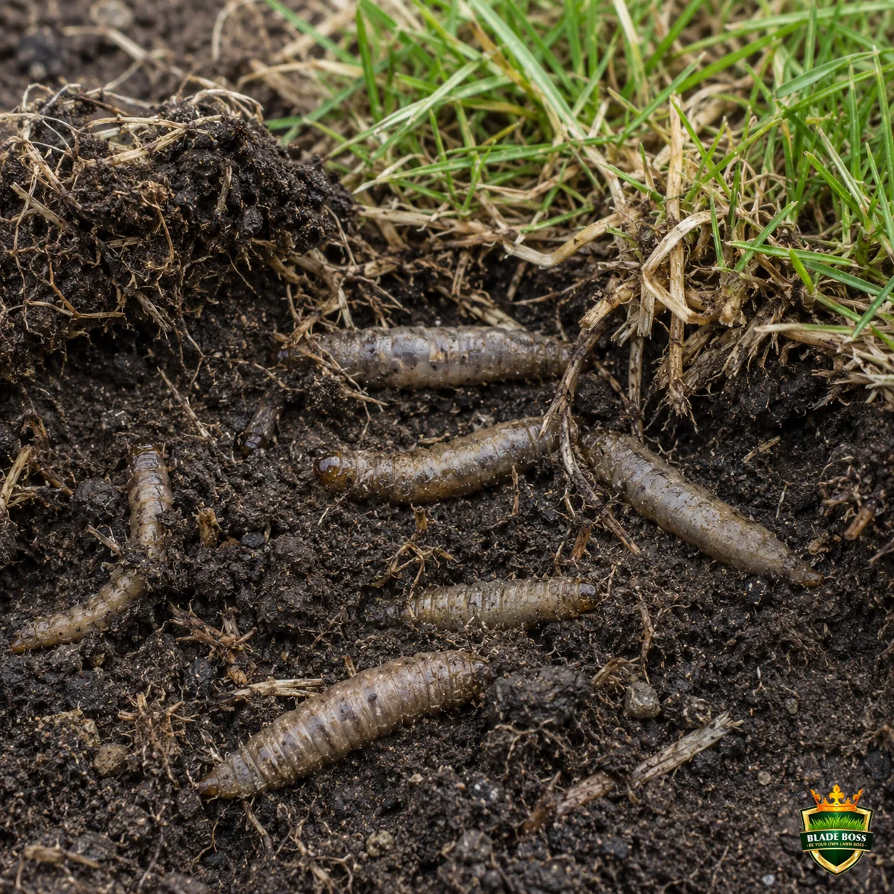 European Crane Fly lawn pest identification photo, close-up in turf