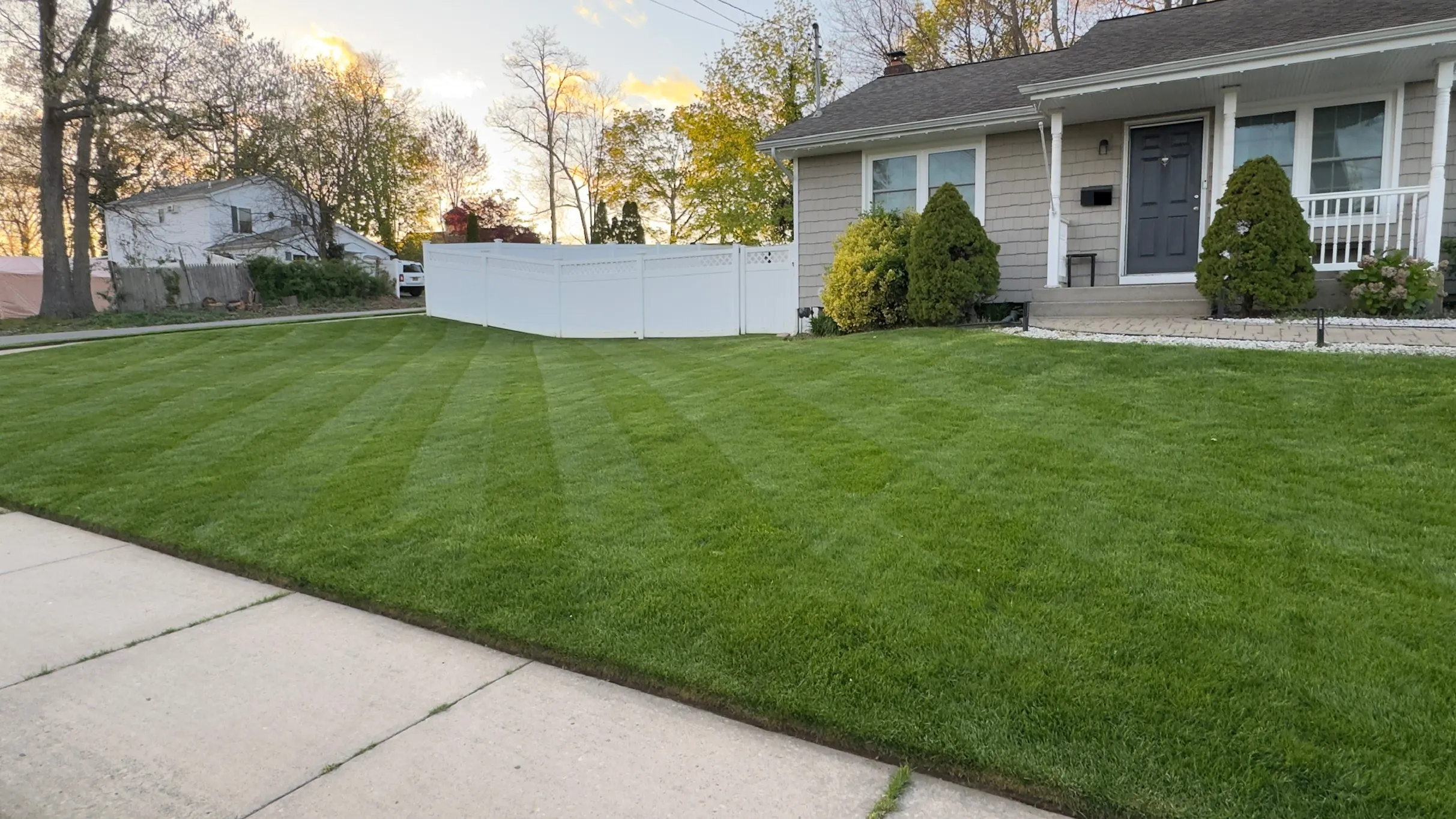 Lush green lawn after Blade Boss